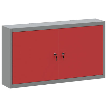 Werkzeugschrank mit Regal Rot und Grau 50 x 20 x 55 cm