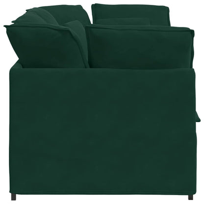 Modulares Sofa mit Kissen Samt Dunkelgrün