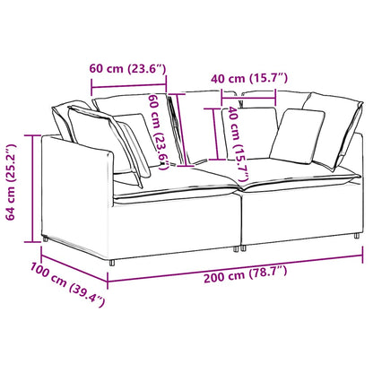 Modulares Sofa mit Kissen Samt Dunkelgrün