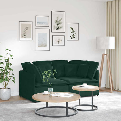 Modulares Sofa mit Kissen Samt Dunkelgrün