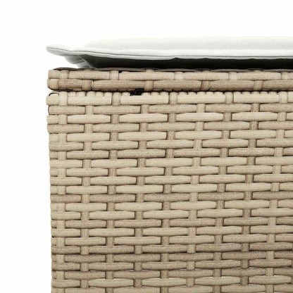 4-tlg. Garten-Sofagarnitur mit Kissen Beige Poly Rattan