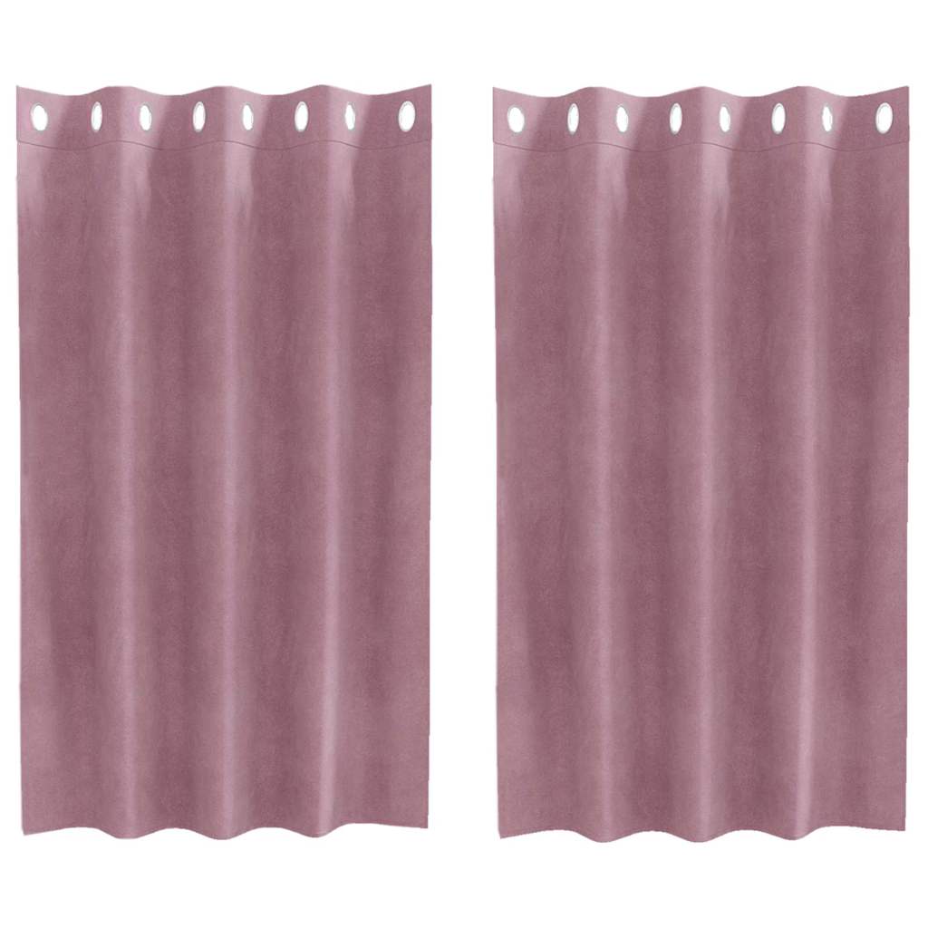 Verdunkelungsvorhänge 2 pcs Dunkelrosa 140 x 140 cm Samt
