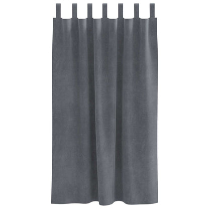Verdunkelungsvorhänge 2 pcs Hellgrau 140 x 175 cm Samt