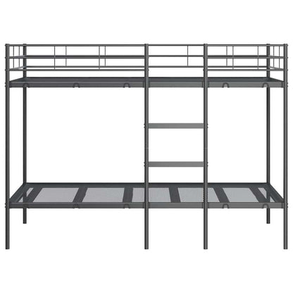 Etagenbett ohne Matratze Schwarz 90x200 cm Stahl