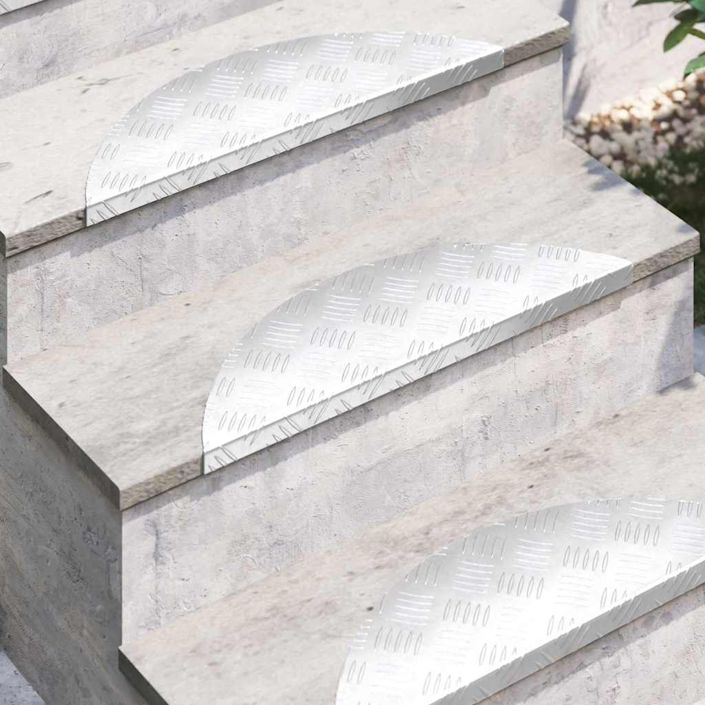 Treppe Tritt Halbmond 15 pcs Silber 60 x 18 x 2,5 cm Aluminium