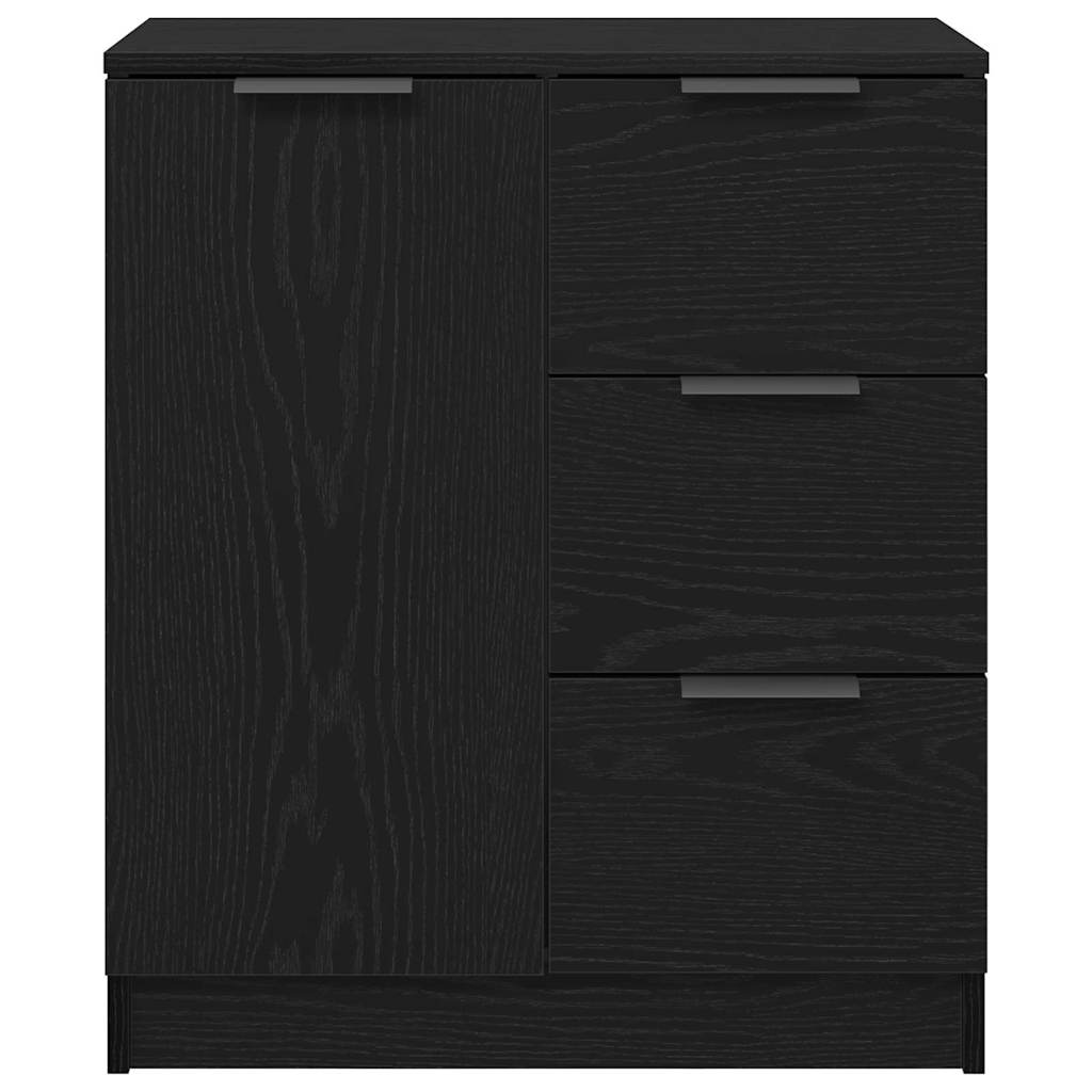 Sideboard Schwarz Eichen-Optik 60 x 30 x 70 cm Holzwerkstoff