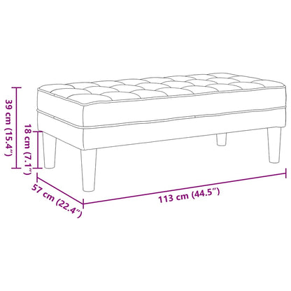 Bank mit Kissen Creme 113 x 57 x 39 cm Samt