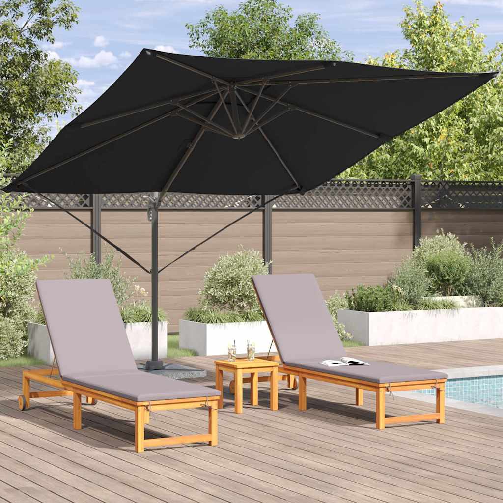 Roma Parasol Schwarz 286 x 284 x 265 cm Aluminium und Polyester