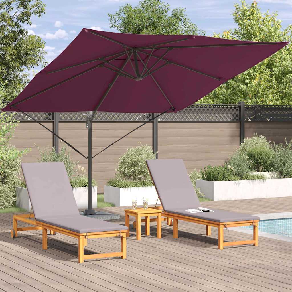 Roma Parasol Rot 286 x 284 x 265 cm Aluminium und Polyester