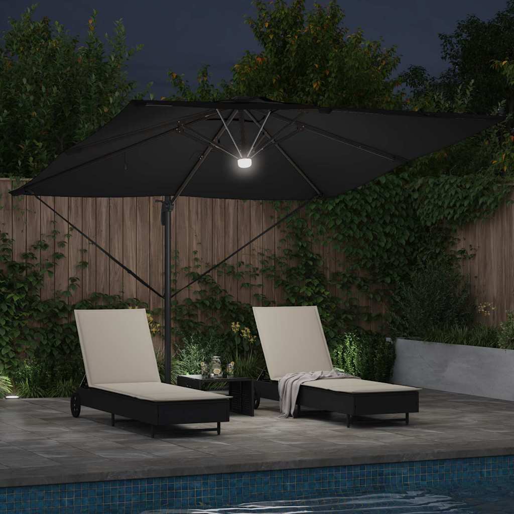 Roma Parasol Schwarz 286 x 284 x 270 cm Aluminium und Polyester