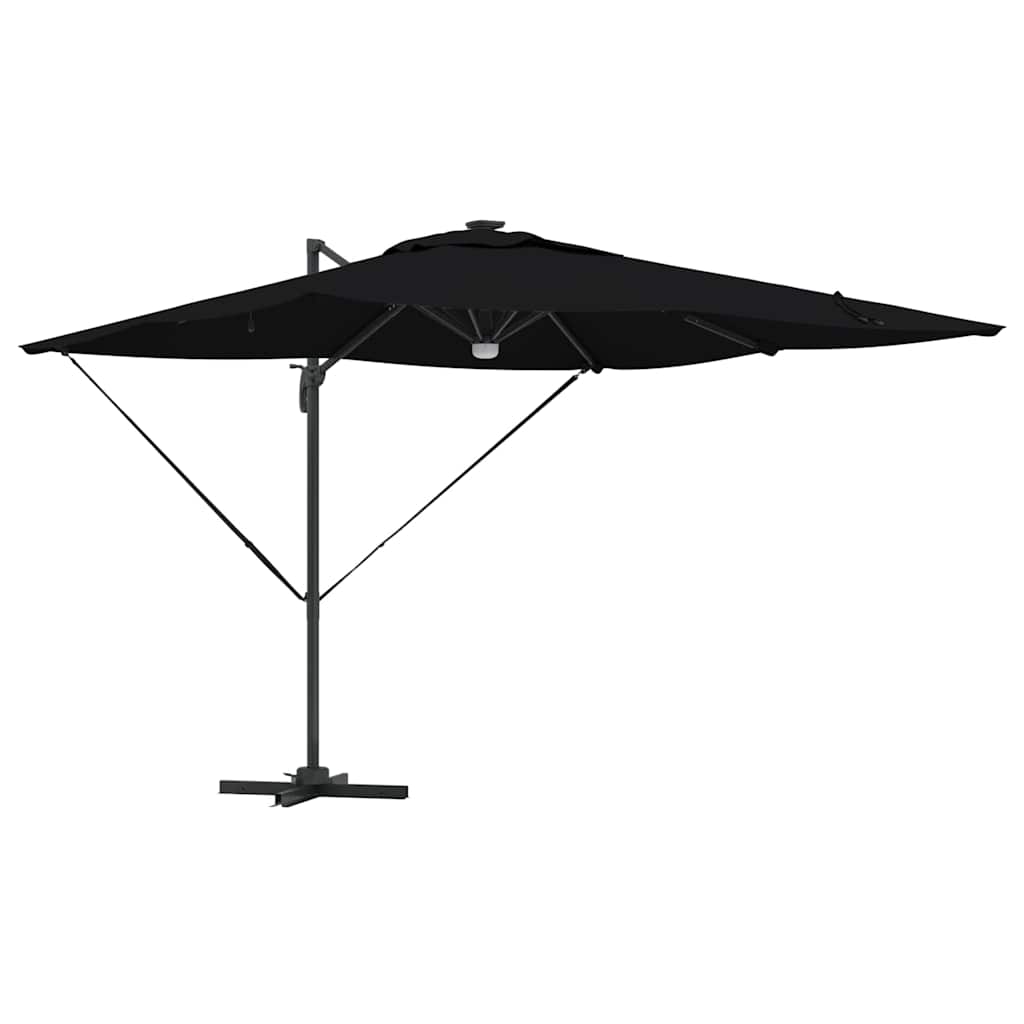 Roma Parasol Schwarz 286 x 284 x 270 cm Aluminium und Polyester
