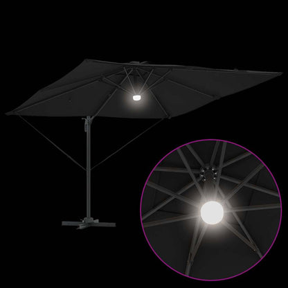 Roma Parasol Schwarz 286 x 284 x 270 cm Aluminium und Polyester