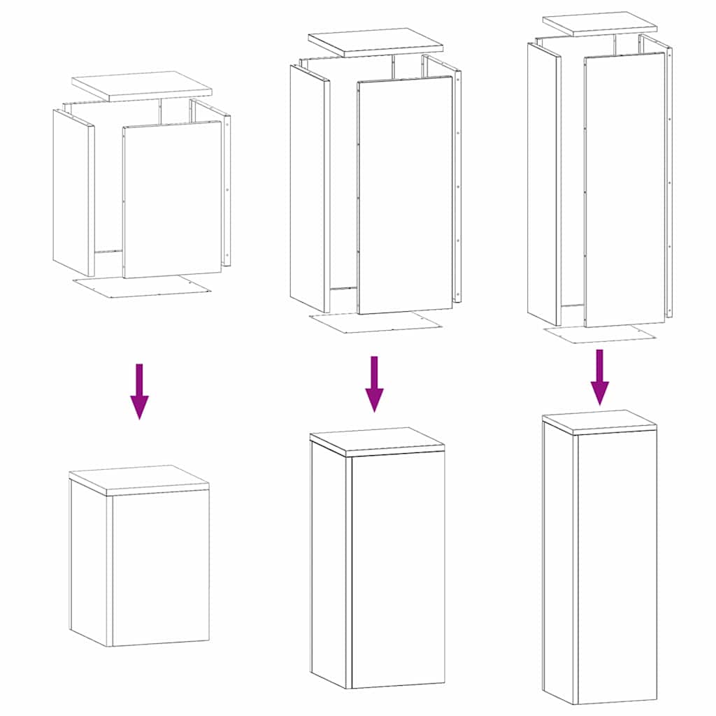 Pflanzenständer 3 pcs Anthrazit Stahl