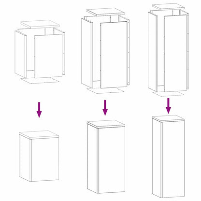Pflanzenständer 3 pcs Olivgrün Stahl