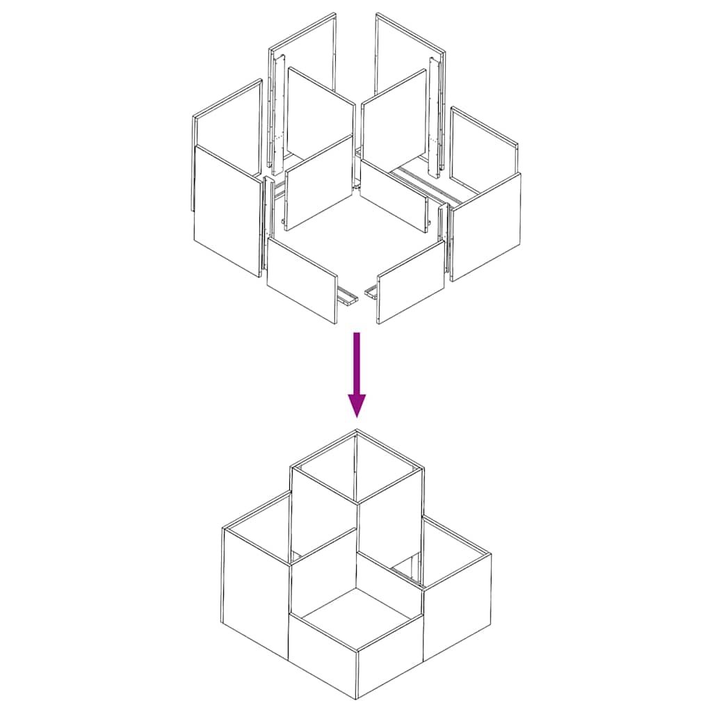Gartenblumentopf Weiß 80 x 80 x 60 cm Stahl