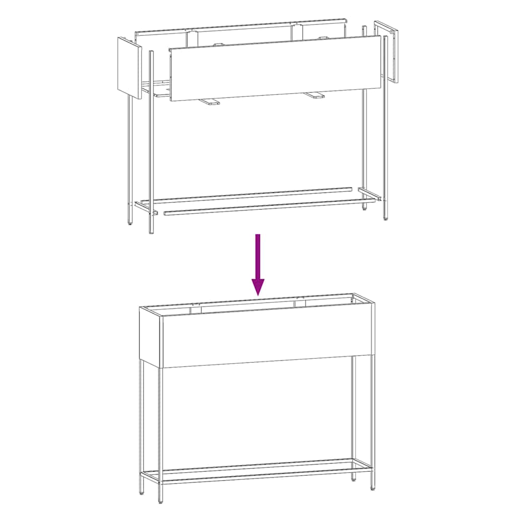 Hochbeet Gartenpflanzer Schwarz 100 x 26 x 82 cm Stahl