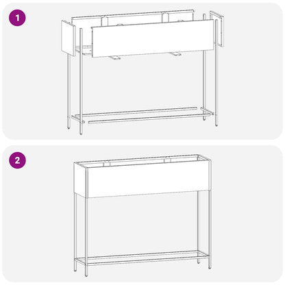 Hochbeet Gartenpflanzer Silber 100 x 26 x 82 cm Edelstahl