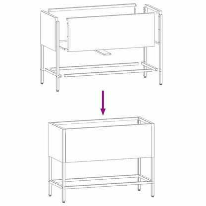 Hochbeet Gartenpflanzer Schwarz 60 x 26 x 45 cm Stahl
