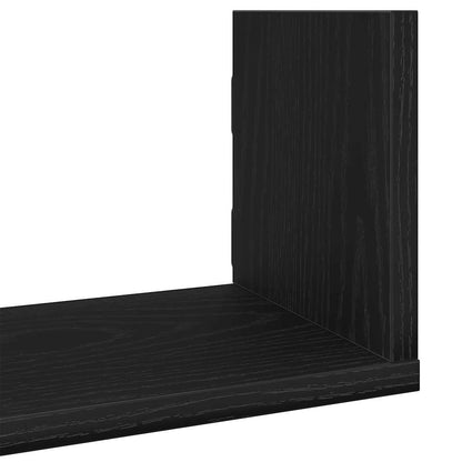 Wandregale 3 Stk. Schwarz Eichen-Optik 80x18x18cm Holzwerkstoff