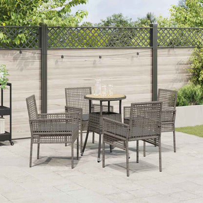 Garten Essgruppe 5 pcs Grau Poly-Rattan