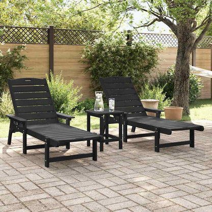 Sonnenliege 2 pcs Schwarz 195,5 x 53 x 98,5 cm Polyethylen