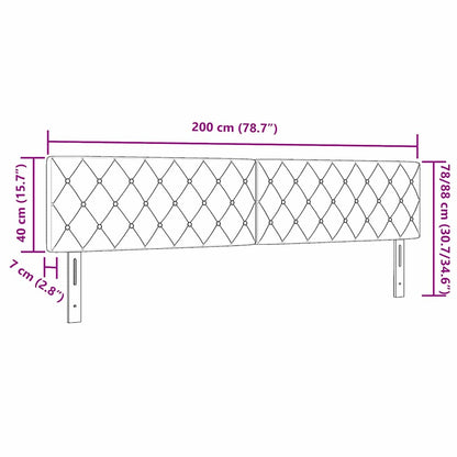 Kopfteil Rosa 200 cm Samt