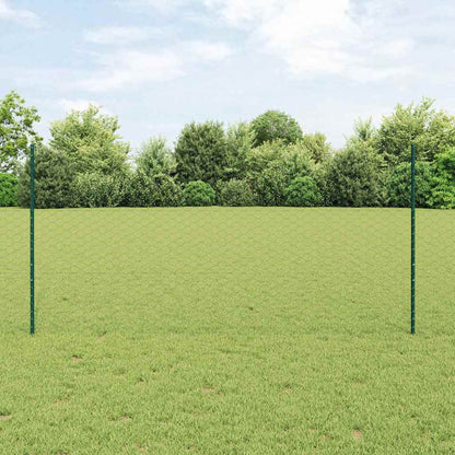 Zaun mit Pfosten Grün 1,2 x 10 m Stahl und PVC