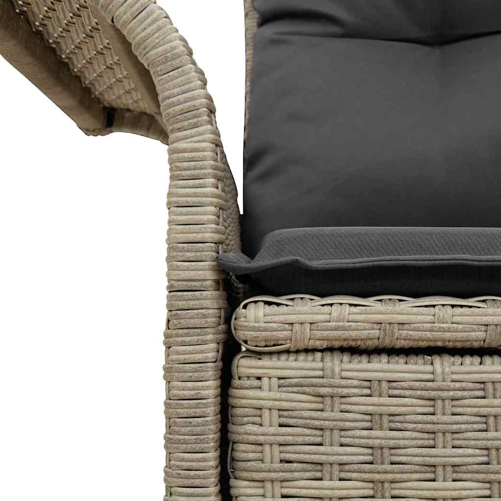 Gartensofa mit Kissen Hellgrau 141 x 62 x 69cm Poly-Rattan
