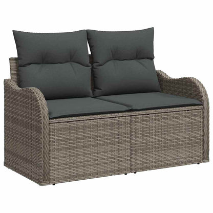 Gartensofa-set 4 pcs Grau Poly-Rattan