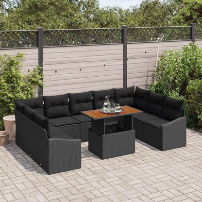 Garten Essgruppe mit Kissen 10 pcs Schwarz und Braun