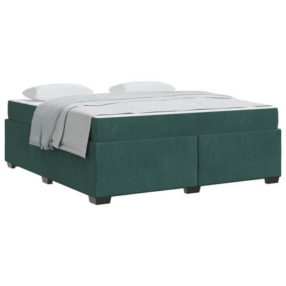 Bettrahmen mit Matratze Dunkelgrün 180 x 200 cm Stoff