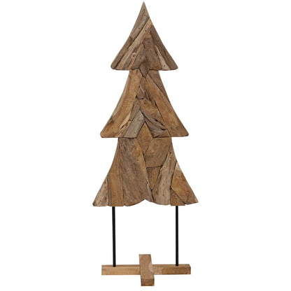Weihnachtsbaum mit Ständer Braun 151 cm Massivholz Teak