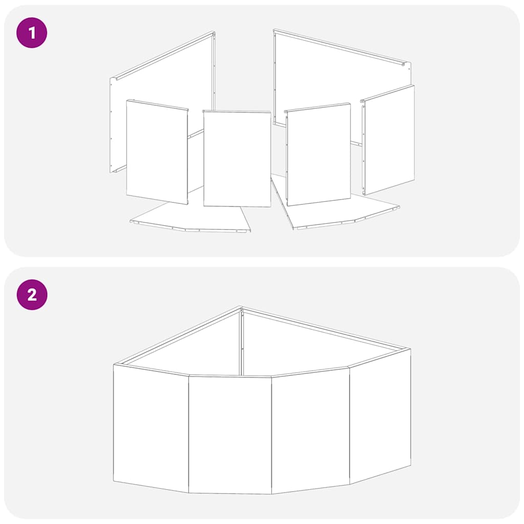Eckpflanzer Olivgrün 60 x 60 x 35 cm Stahl