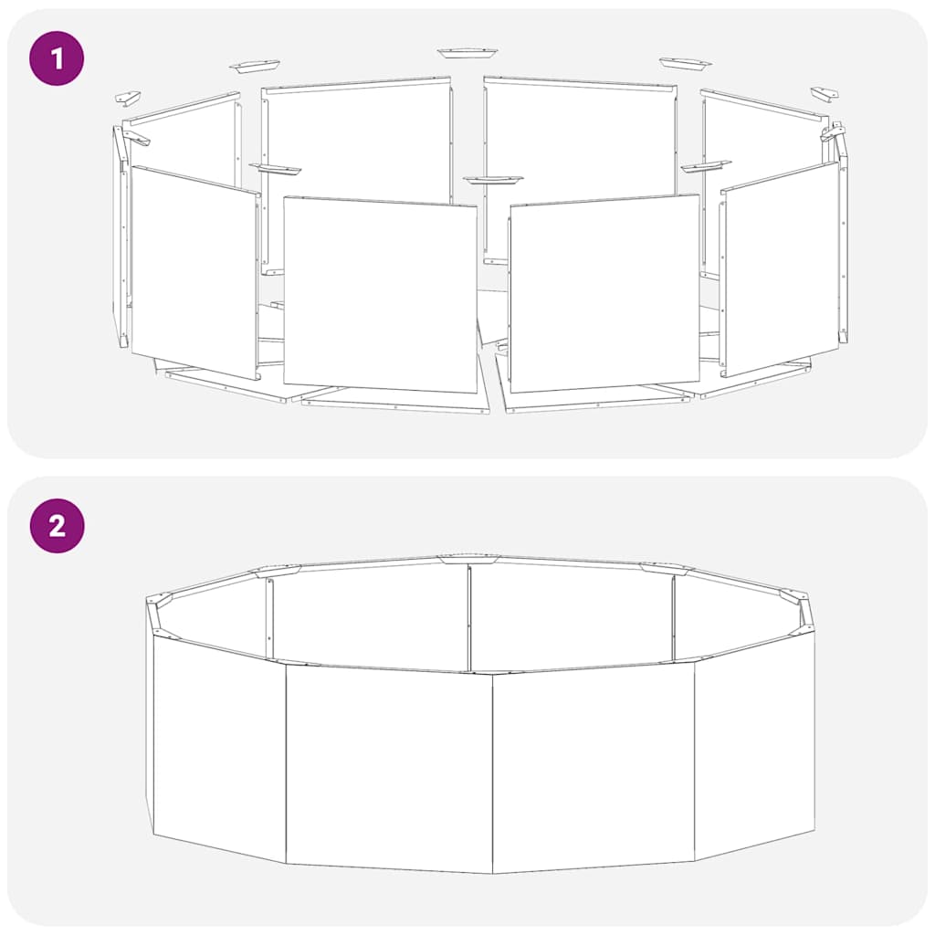 Pflanzkübel Weiß 120 x 120 x 35 cm Stahl