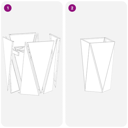 Pflanzkübel 2 pcs Silber 40 x 40 x 75 cm Edelstahl