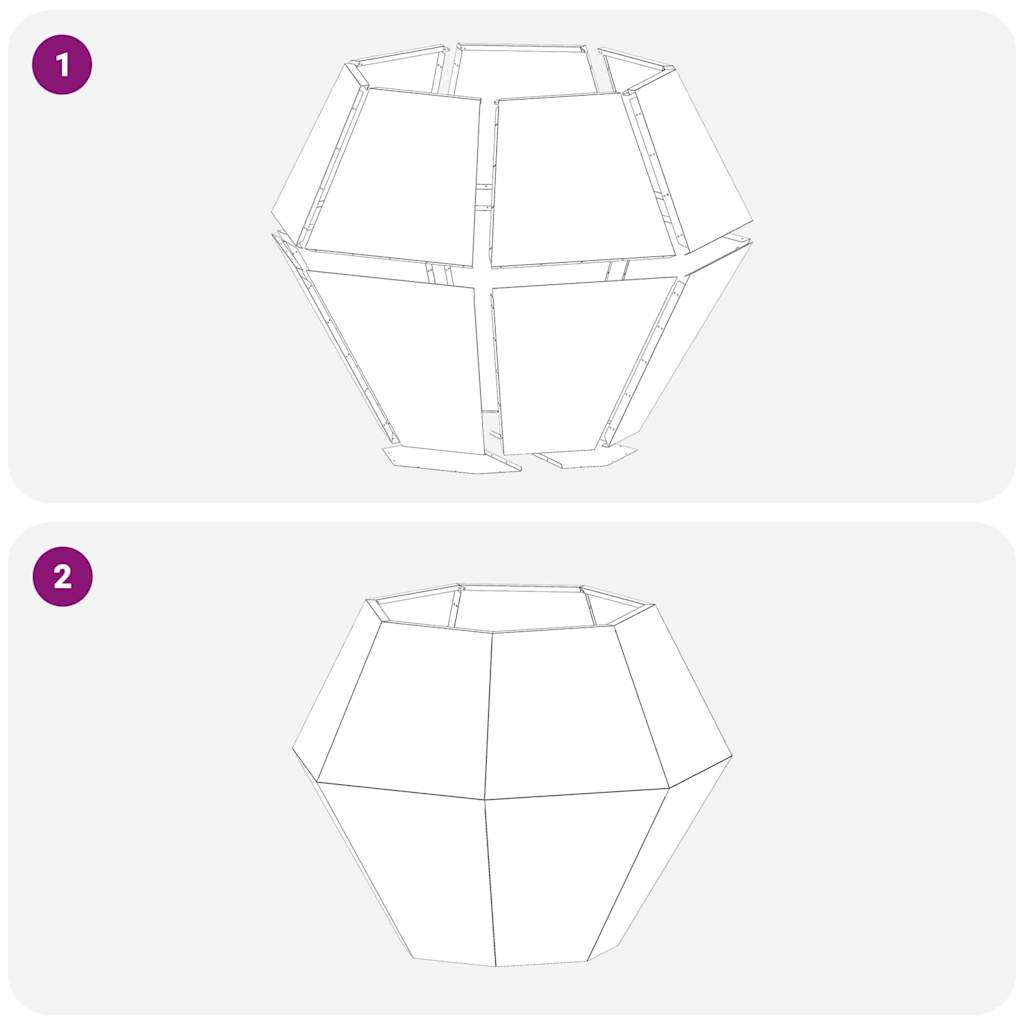 Pflanzkübel 2 pcs Anthrazit 100 x 100 x 80 cm Stahl