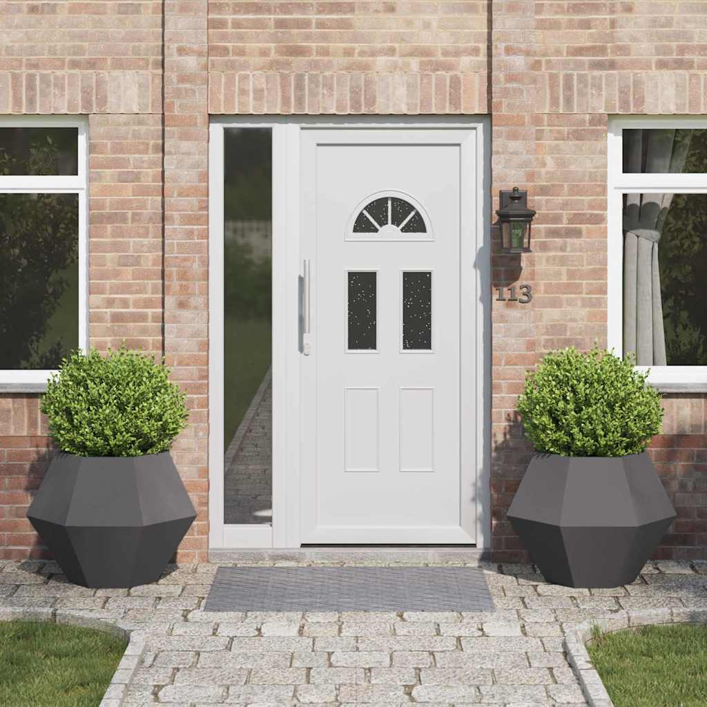 Pflanzkübel 2 pcs Schwarz 75 x 75 x 60 cm Stahl