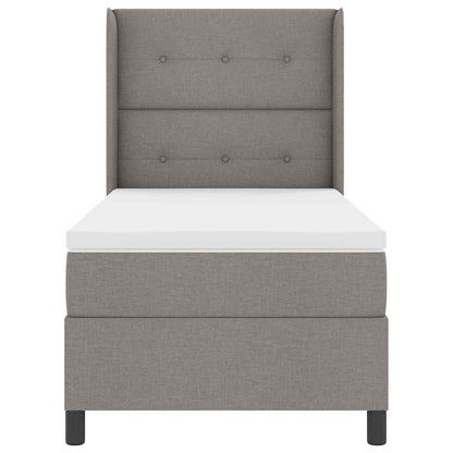 LED Boxspringbett mit Matratze Taupe 90 x 200 cm Stoff