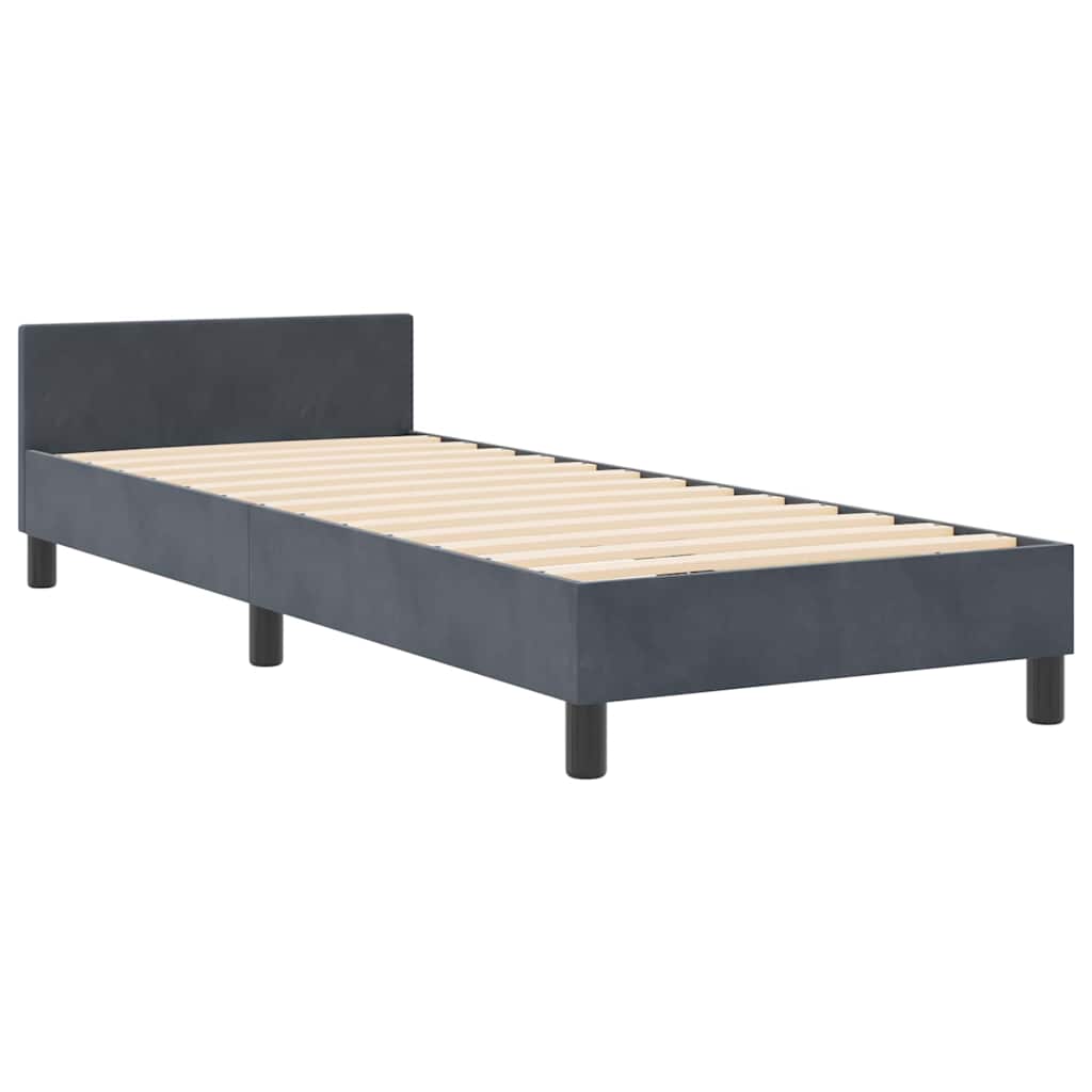 Boxspringbett mit Kopfteil Dunkelgrau 80 x 200 cm Samt