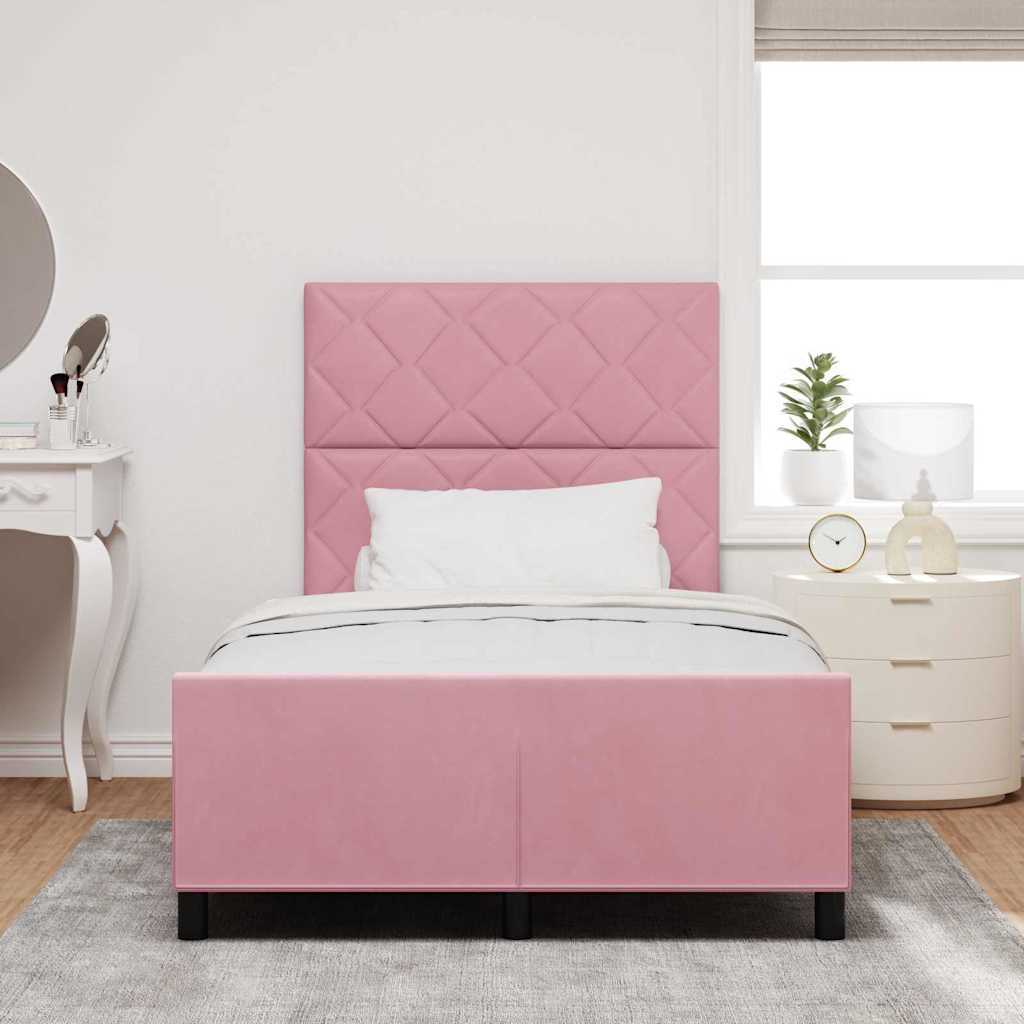 Boxspringbett mit Kopfteil Rosa 120 x 200 cm Samt