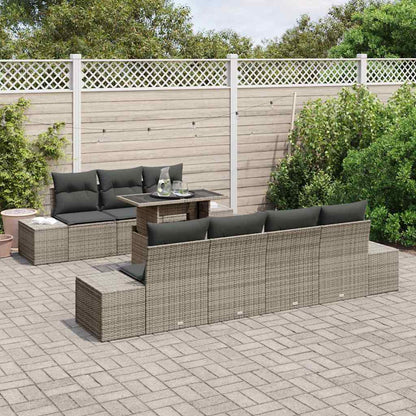 Gartensofa-set mit Kissen 8 pcs Grau