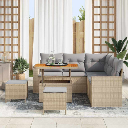 Gartensofa-set 8 pcs Beige Poly-Rattan