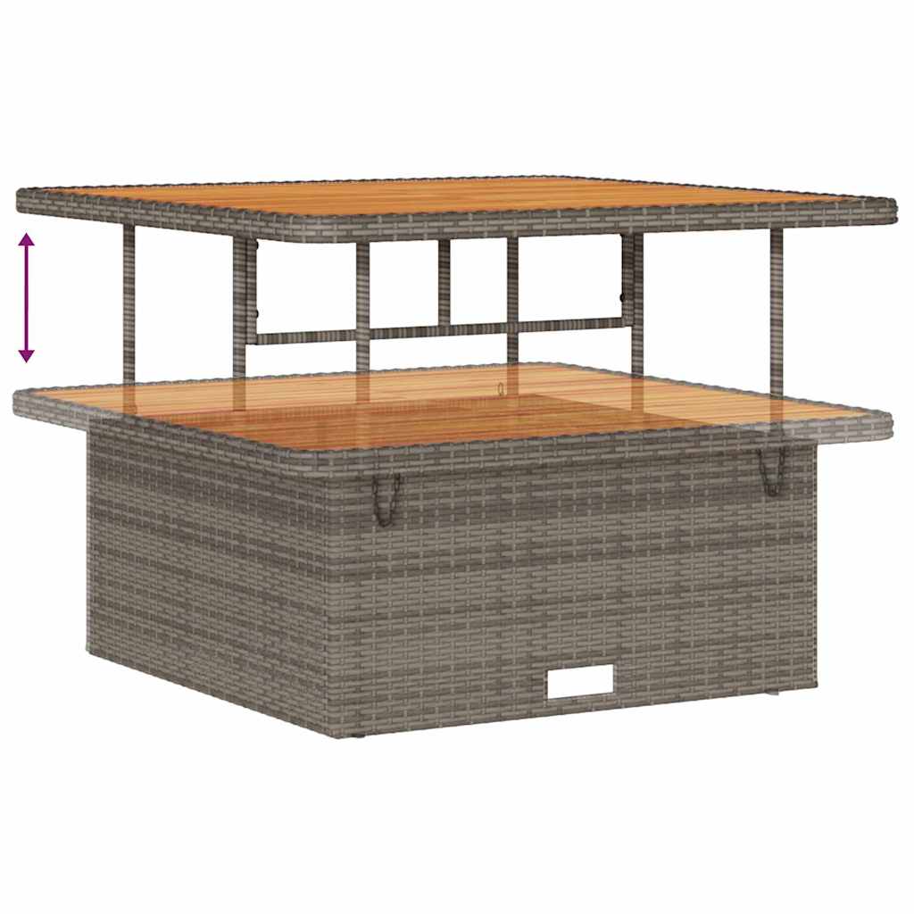 Garten-Sofa-Set mit Speicher 11 pcs Grau Poly Rattan