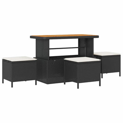 Gartensofa-set mit Kissen 14 pcs Schwarz Poly-Rattan