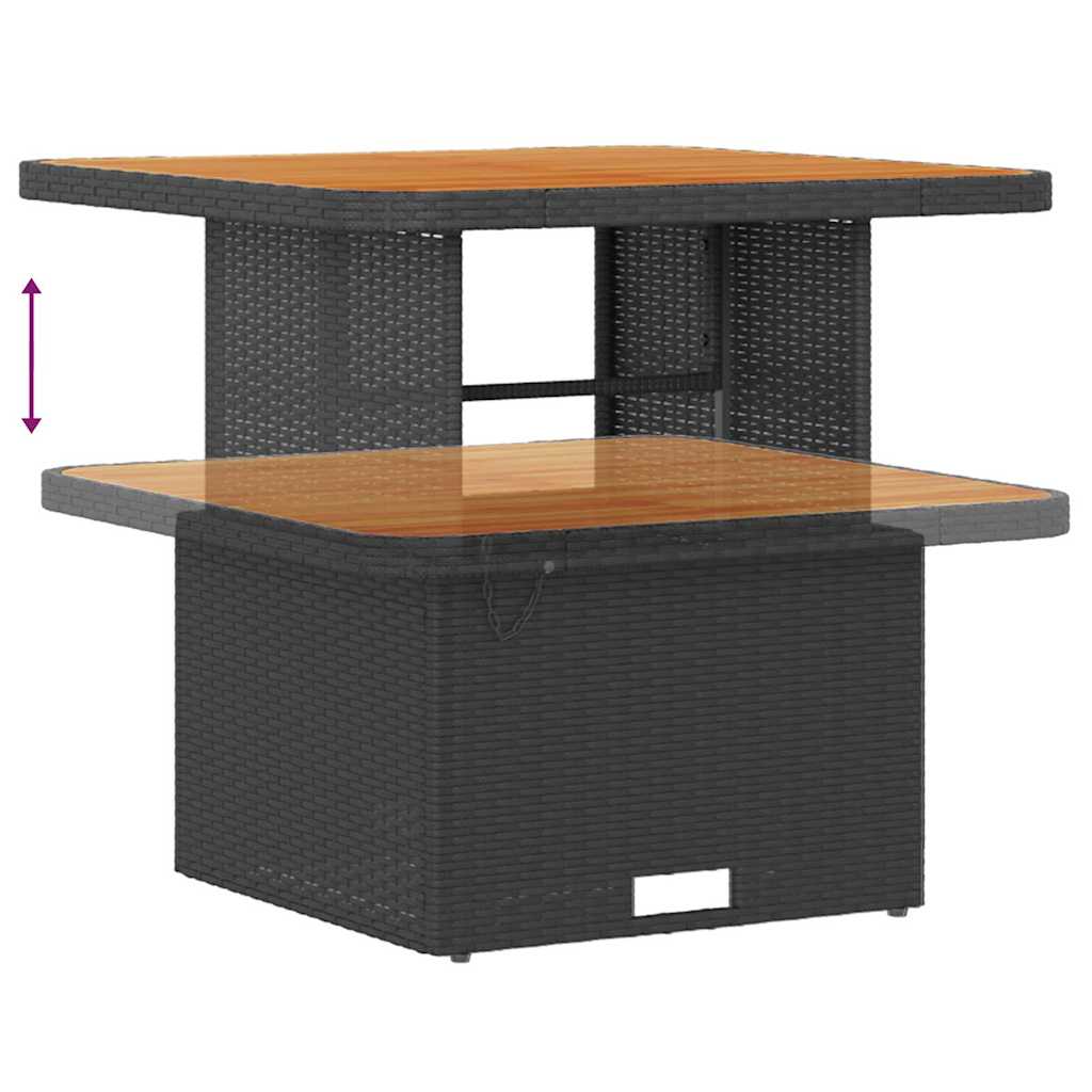 Gartensofa-set mit Kissen 10 pcs Schwarz und Creme Poly Rattan