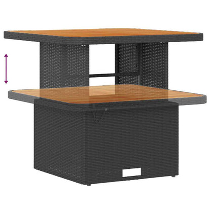 Gartensofa-set mit Kissen 10 pcs Schwarz und Creme Poly Rattan