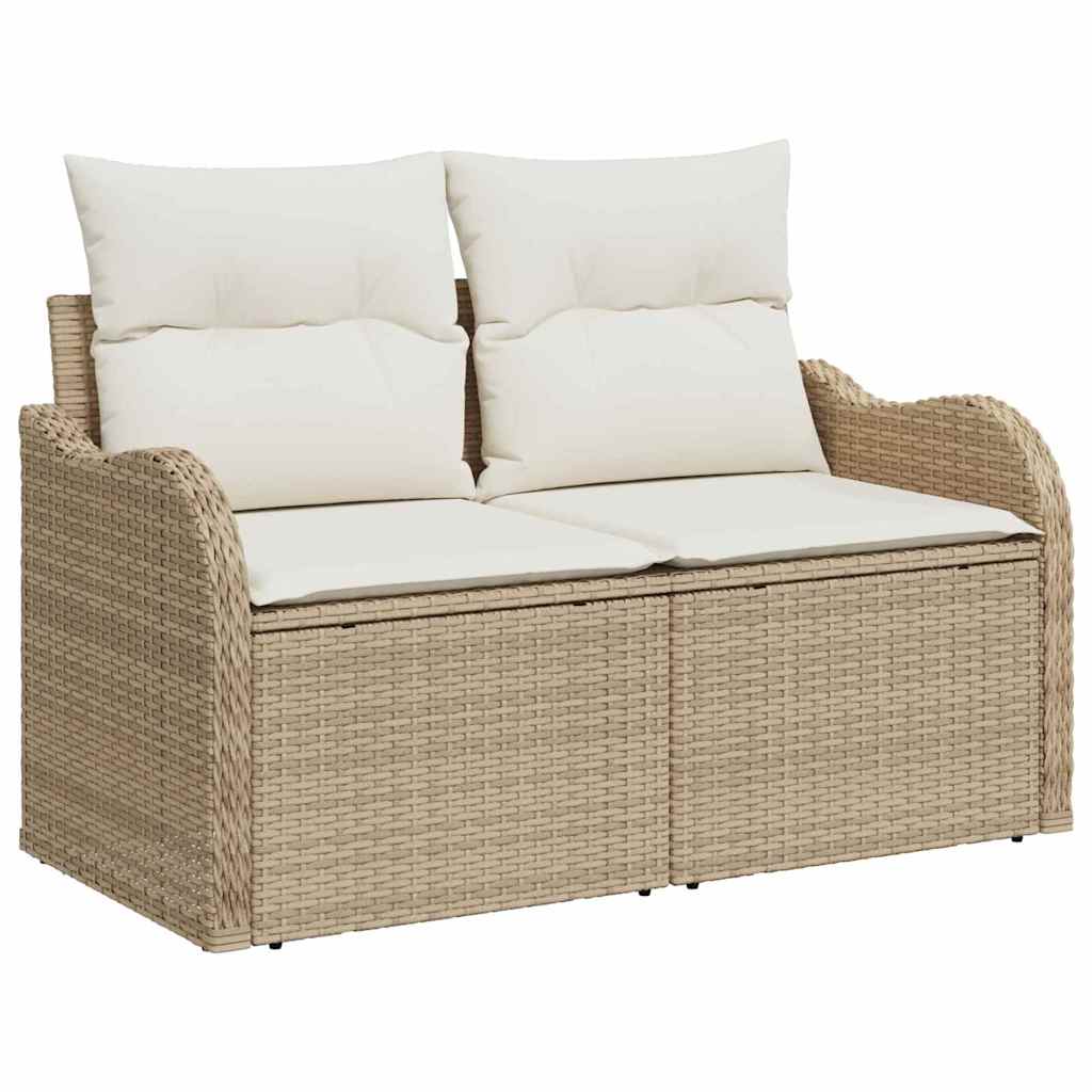 Garten-Sofa-Set mit Kissen mit Speicher 13 pcs Beige und Creme