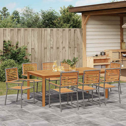 Garten Essgruppe 9 pcs Grau Massivholz Akazie