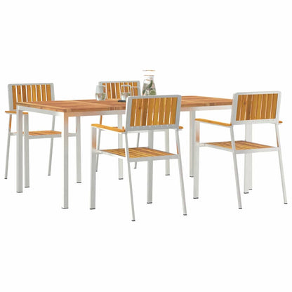 Outdoortisch-Set 5 pcs Braun Massivholz Akazie