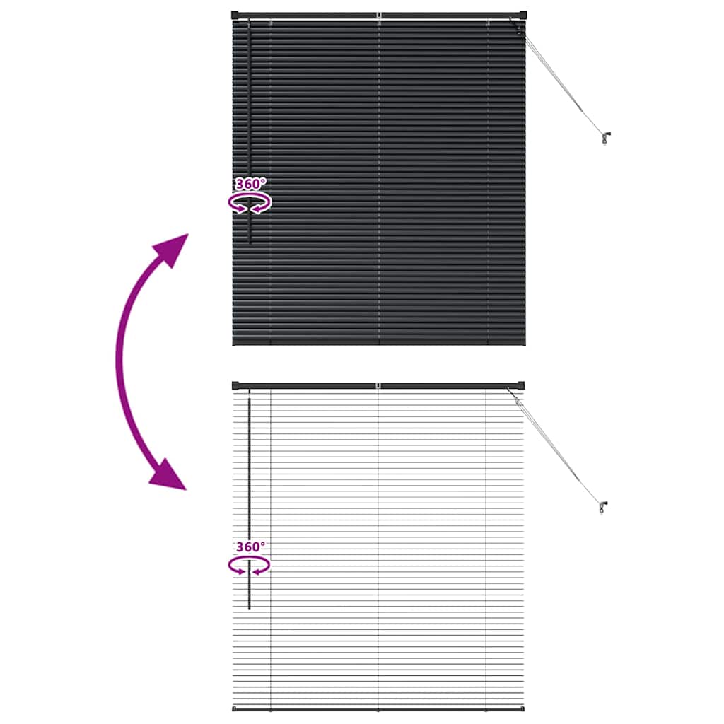 Balkenjalousien Schwarz 130 x 120 cm Aluminium